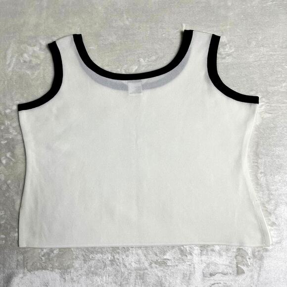 Misook Minimalist Tank Women's L Elegant Black on White Quiet Luxury Great Feel - Picture 5 of 8